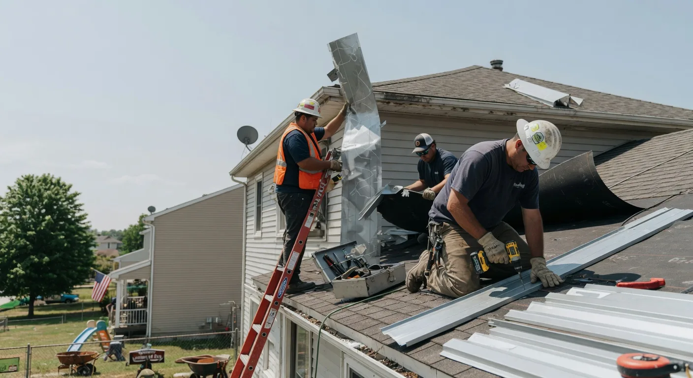 Storm Damage Metal Roof Repair in Bay Port, MI